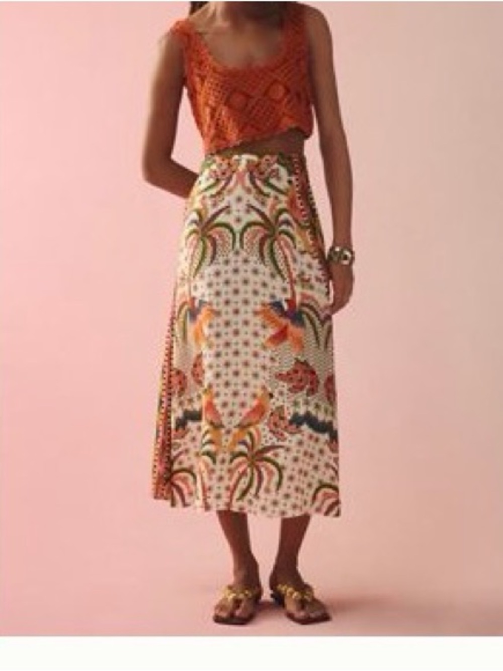 Farm Rio x Anthropologie Midi Skirt Sz XXS
